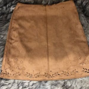 Faux Suede Tan Skirt